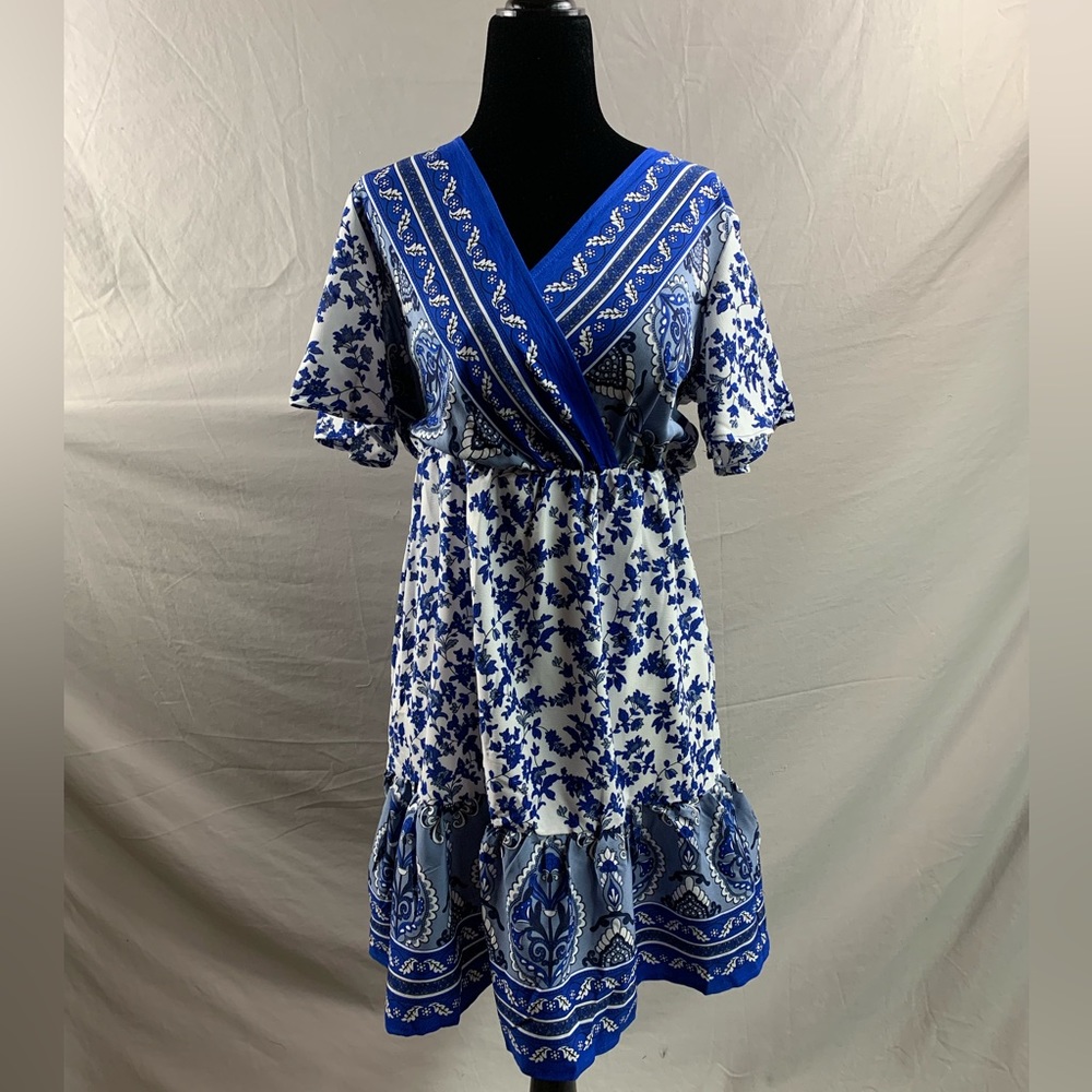 Boho Floral Print Ruffle Hem Dress - Picture 6 of 9